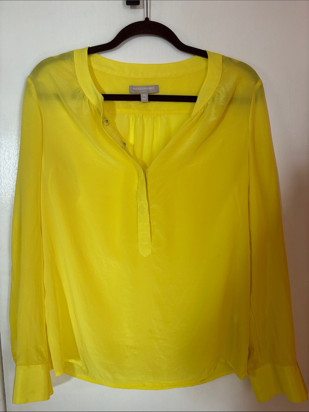 Banana Republic Bright Yellow Silk-Blend Blouse